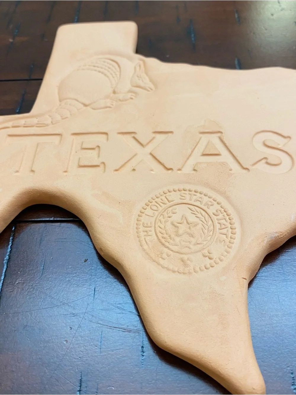 Vintage Brique Ware Terracotta Texas State Trivet - Armadillo